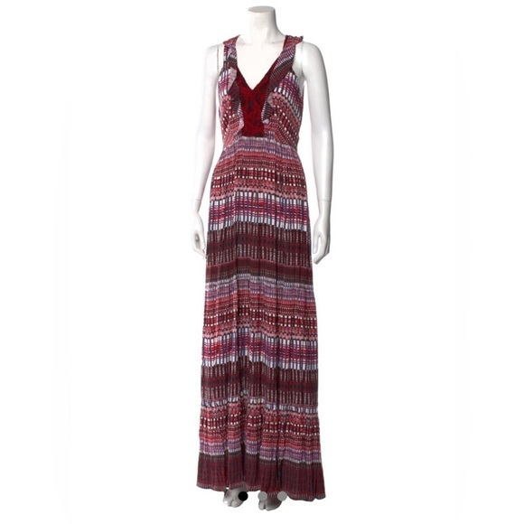 Saloni printed long dress size US 2 or small. - Picture 1 of 11